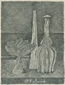 Giorgio Morandi, natura morta all'acquaforte.
